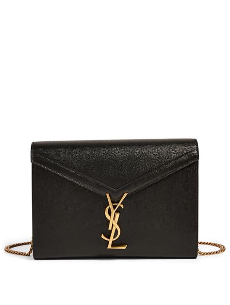 ysl monogram chain wallet all black|ysl wallet on chain sale.